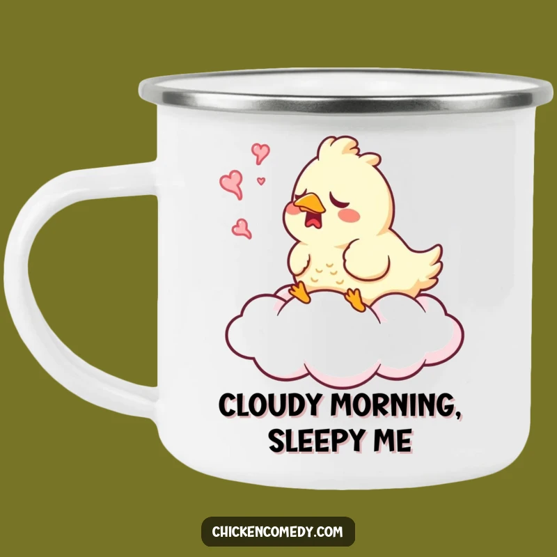 Funny Sleepy Chicken Yawn Camping Mug: Enjoy Relaxing Sips Outdoors