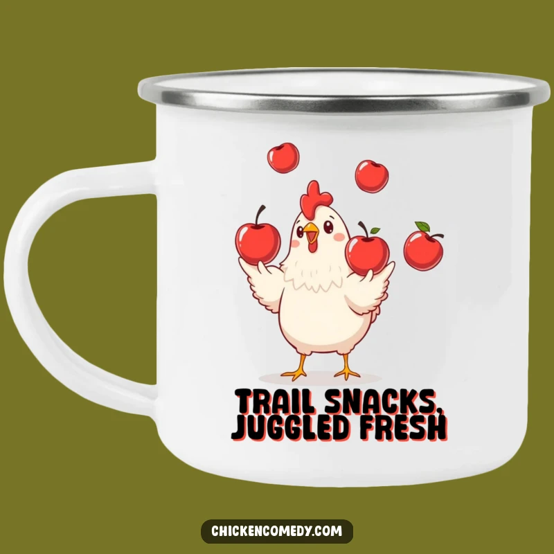 Funny Chicken Enamel Camping Mug: Playful Outdoor Farm Companion