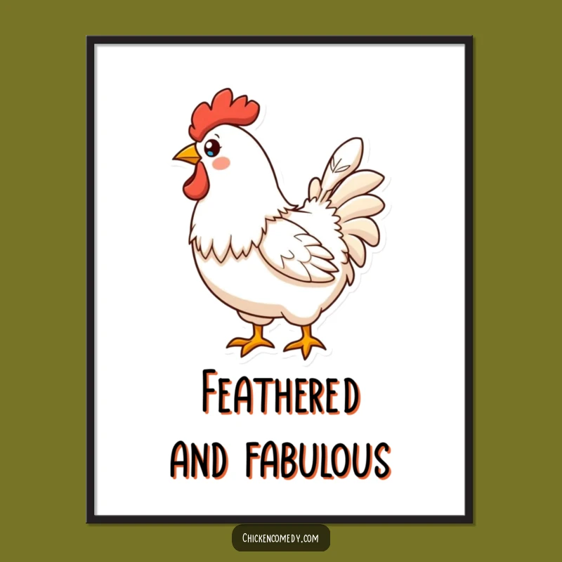 Funny Proud Chicken Feather Poster: Decorate with Style and Hilarious Art