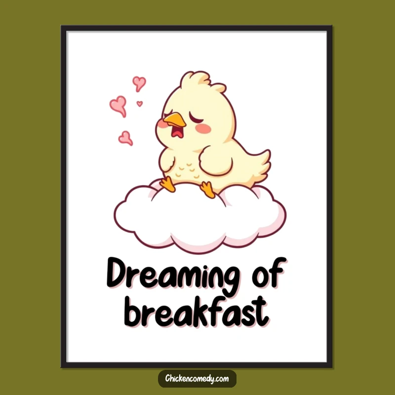 Free Printable Funny Wall Art: Sleepy Chicken Cloud Nap - Cozy Downloadable Decor!