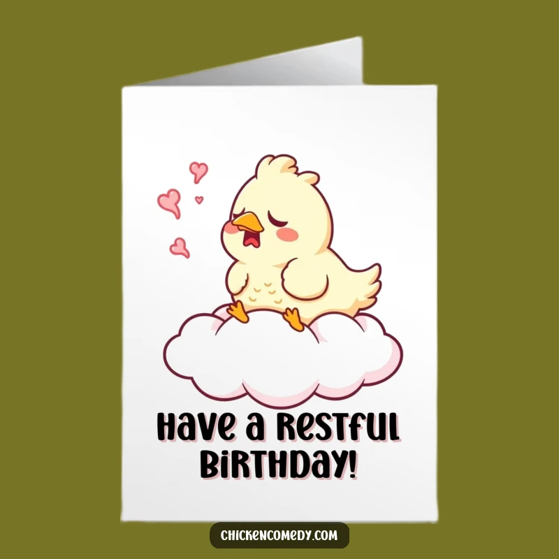 Free Printable Birthday Card: Sleepy Chicken Cloud Nap - Downloadable Relaxation!