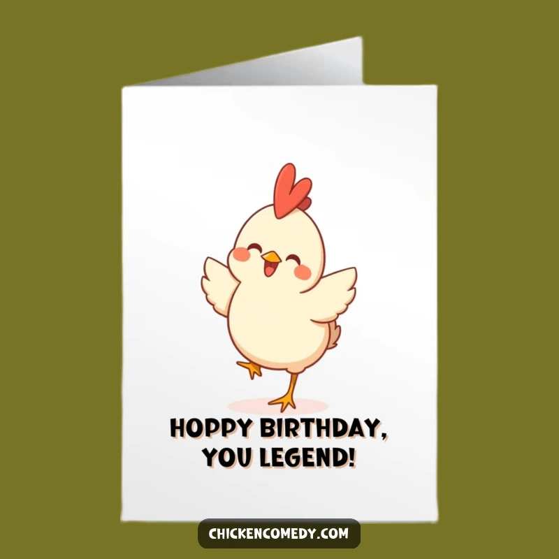 Free Printable Birthday Card: Happy Chicken Hop - Joyful Downloadable Greeting!