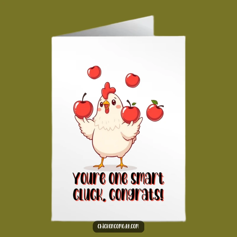Free Printable Chicken Congrats Card - Juggling Success Downloadable Gift