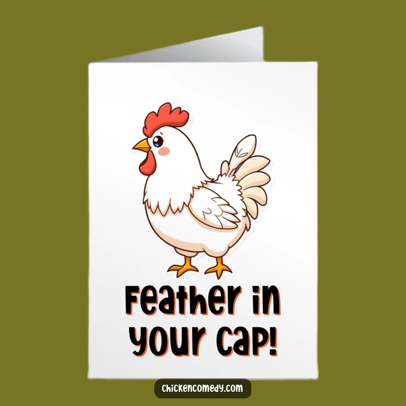 Free Printable Congrats Card: Proud Chicken Feather Achievement - Downloadable Pride!