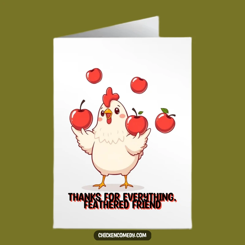 Free Printable Chicken Thank You Card - Apple Thanks Downloadable Gift