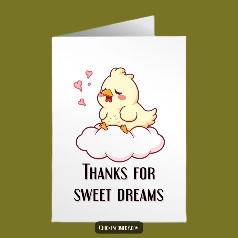 Free Printable Thank You Card: Sleepy Chicken Cloud Comfort - Downloadable Thanks!