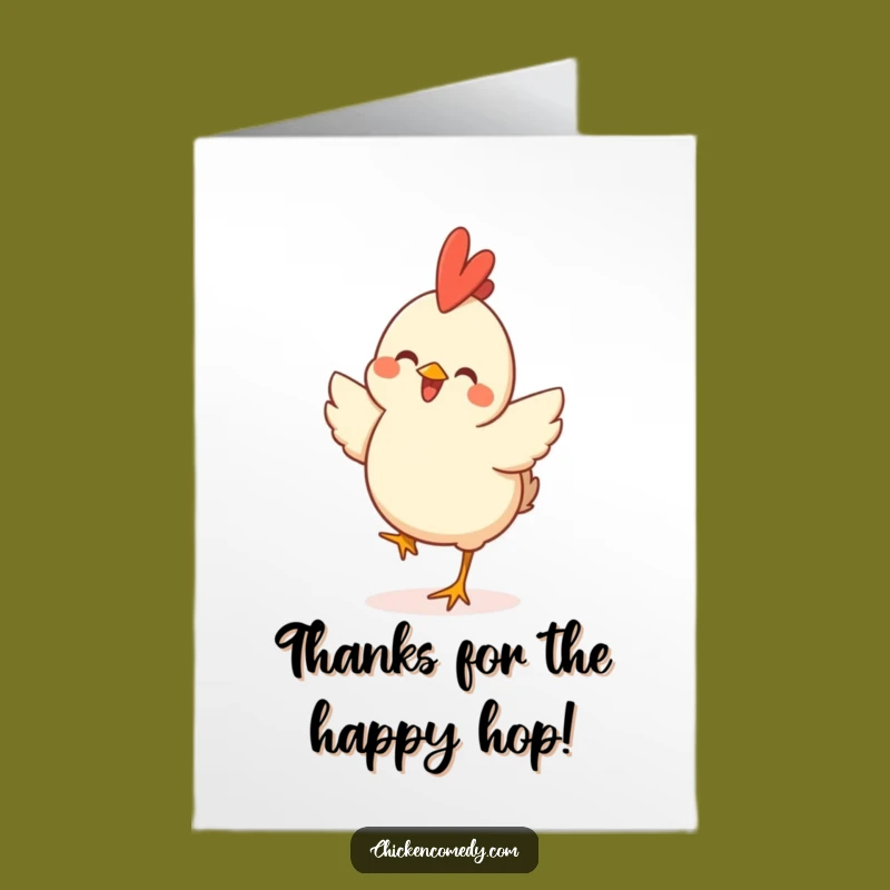 Free Printable Thank You Card: Happy Chicken Hop of Gratitude - Downloadable Thanks!