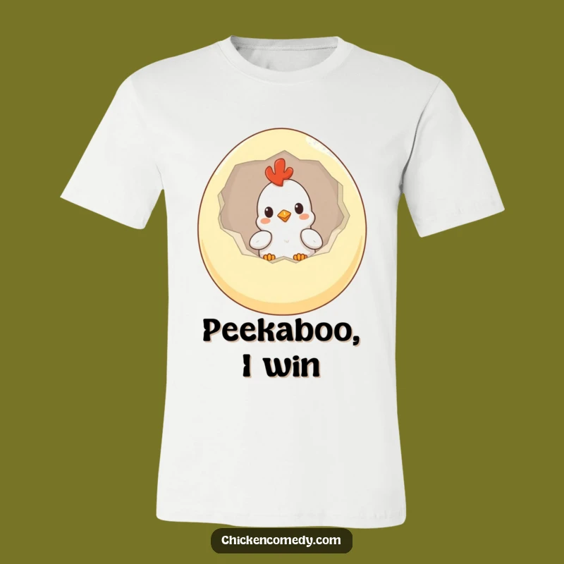 Funny Curious Chicken T-Shirt: Wear Your Surprise with this Hilarious Egg-cellent Tee