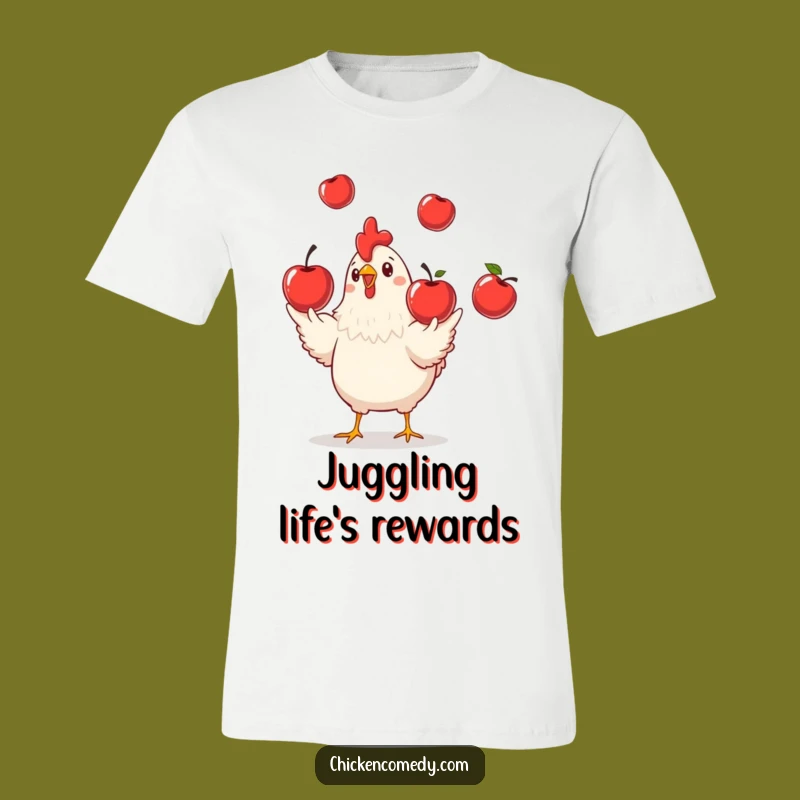 Funny Chicken Juggling T-Shirt: Playful Farm Humor Tee for All Ages