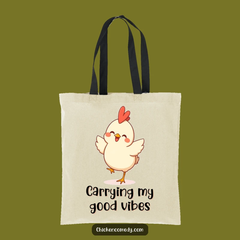 Funny Happy Chicken Hop Tote Bag: Carry Your Joy with this Hilarious Design