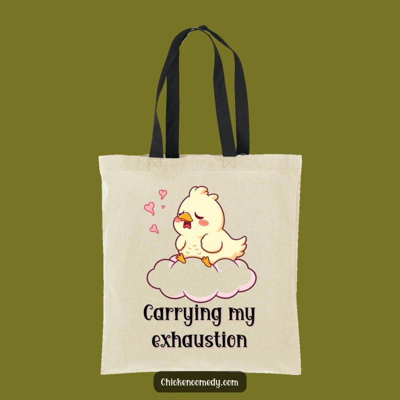 Funny Sleepy Chicken Yawn Tote Bag: Carry Your Calm with this Hilarious Design